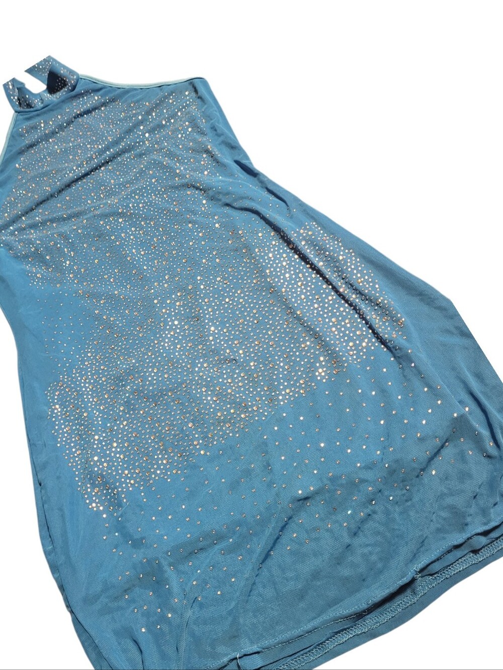 Teal Halter Tank Top with Rhinestone Embellishment - Picture 3 of 5